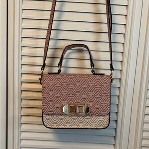 Elegant Pink and Cream Crossbody Bag